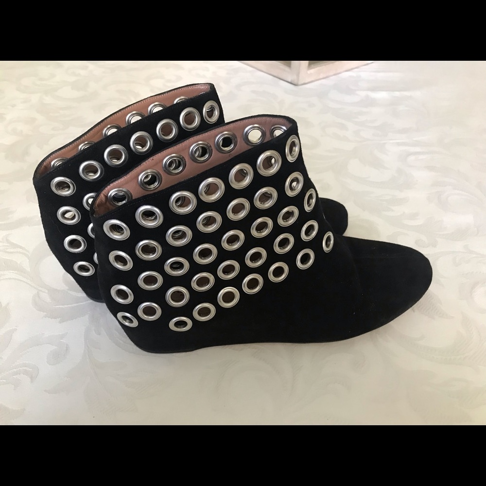 Alaia suede ankle booties. Made in Paris.